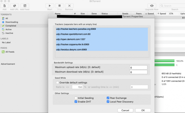 100% Working Torrent Trackers List To Increase Downloading Speed